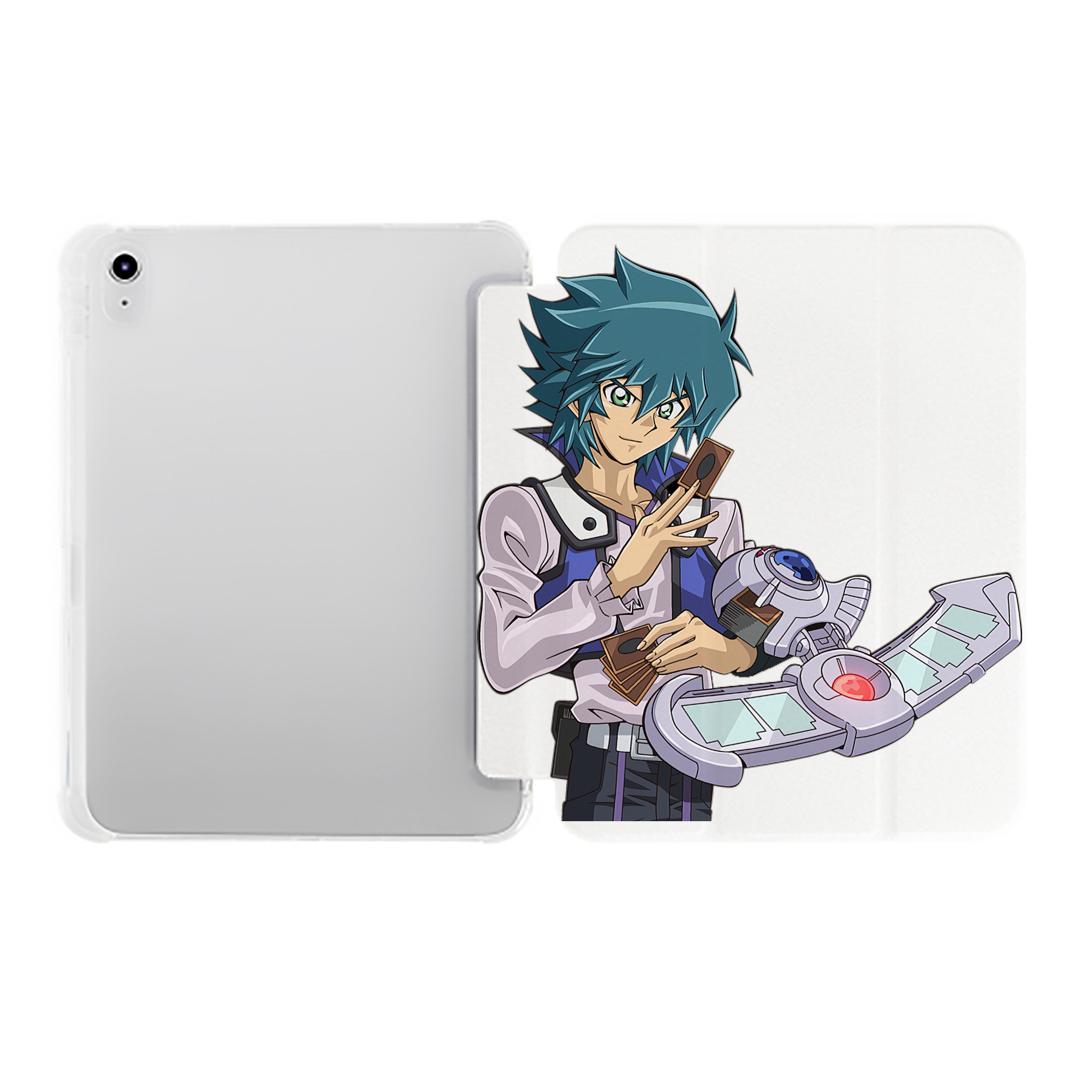 （画像用） 遊☆戯☆王 Yu-Gi-Oh! IPad ケース ペン収納付き 三つ折りスタンド PUレザー×シリコン 対応機種9.5/10.5/10.9インチ